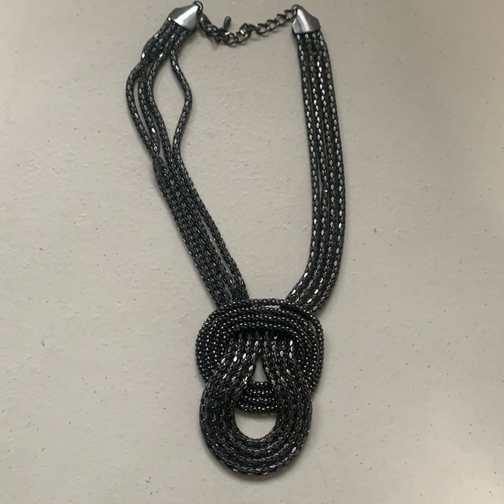 Elegant Multi-Strand Black Necklace